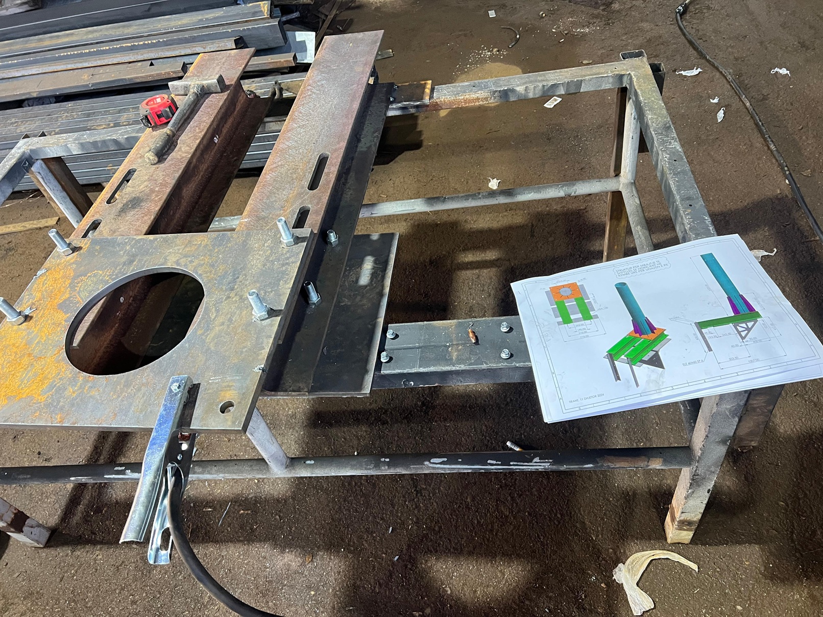 Bridge lighting pole base